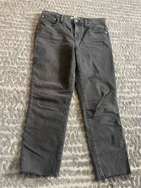 Madewell Straight Leg Jeans in Washed Black